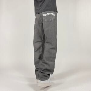 Y2K S2 Grey Wide-Leg Baggy Streetwear Grunge Denim Pants